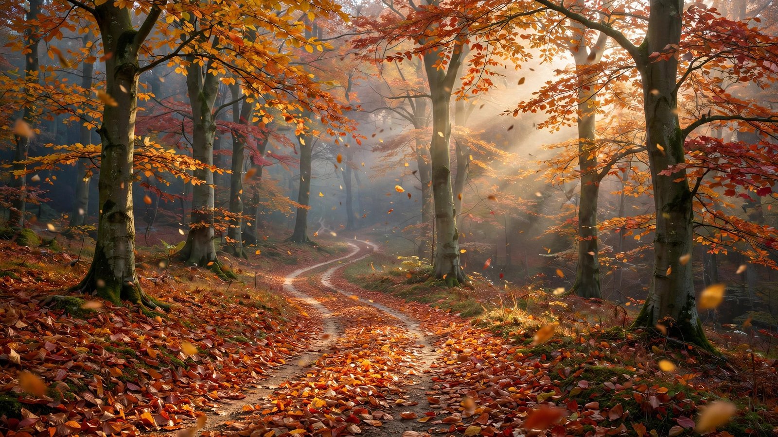 The Beech Path — fall foliage wallpaper