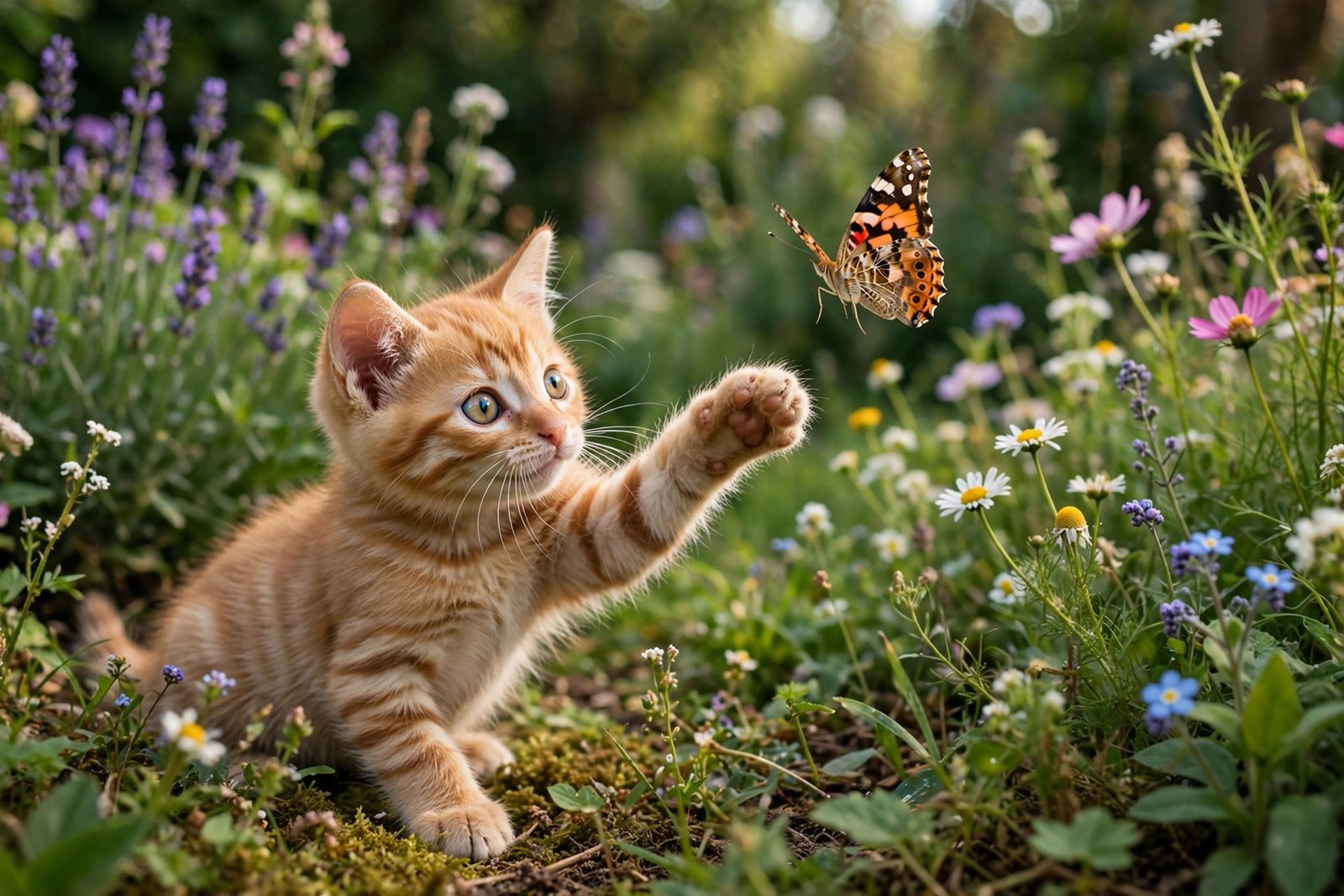 Kitten and the Butterfly