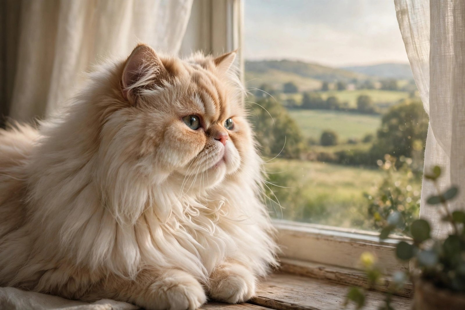 Fluffy Persian Cat Portrait