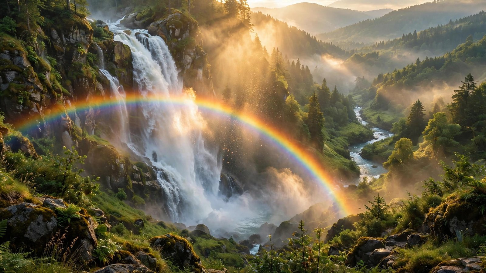 Rainbow Mist Falls waterfall wallpaper