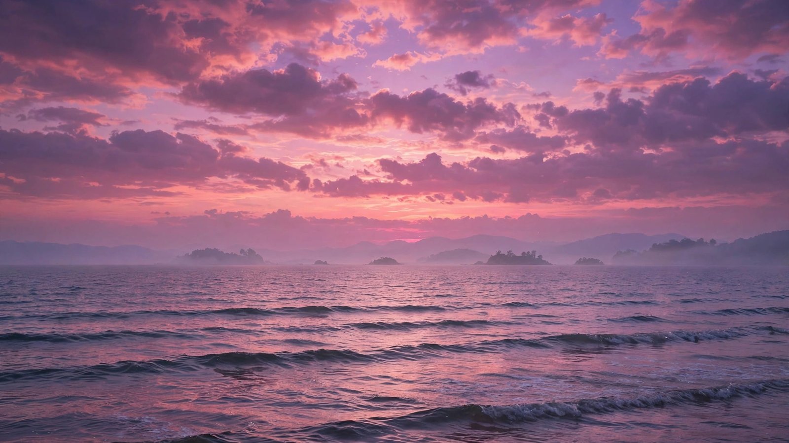 Ocean Sunset Wallpaper 4 – Pink and Purple Tides