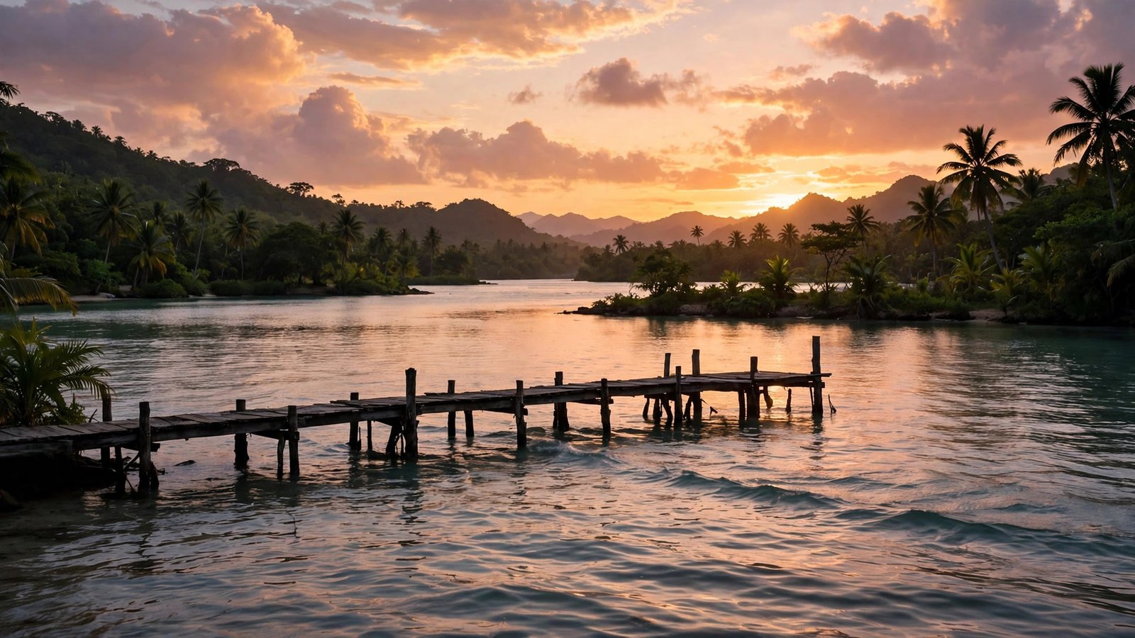 Ocean Sunset Wallpaper 7 – The Lagoon at Dusk