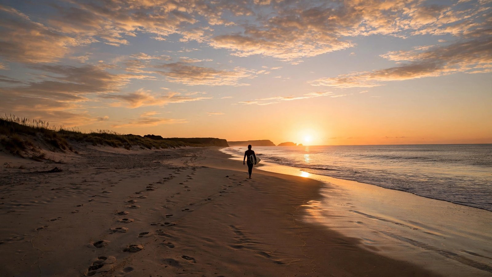Ocean Sunset Wallpaper 10 – Walking Into the Sunset