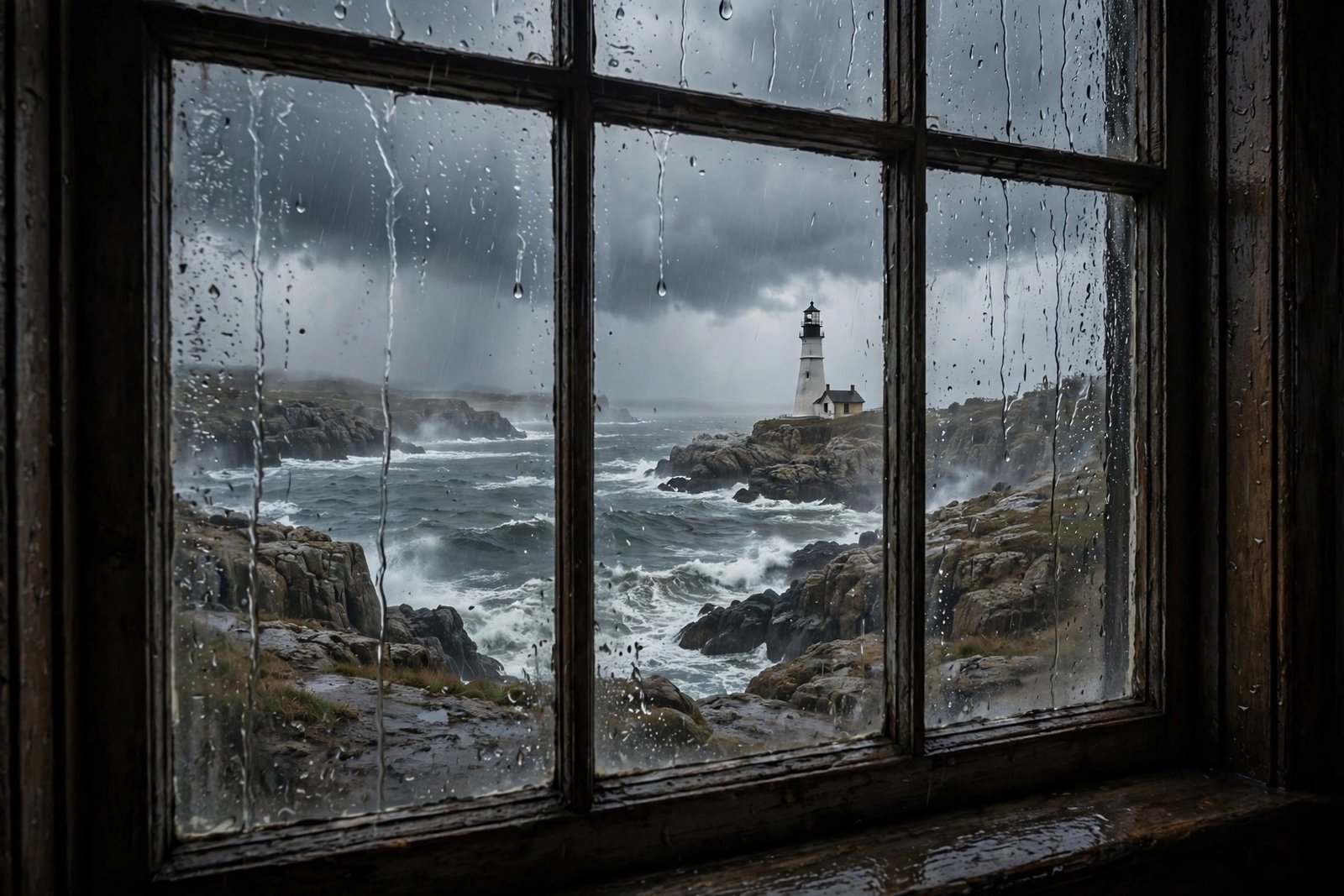 Lighthouse in the Rain