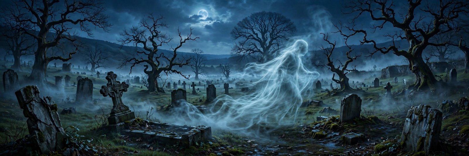 The Graveyard Apparition — spooky ghost Halloween wallpaper 2026