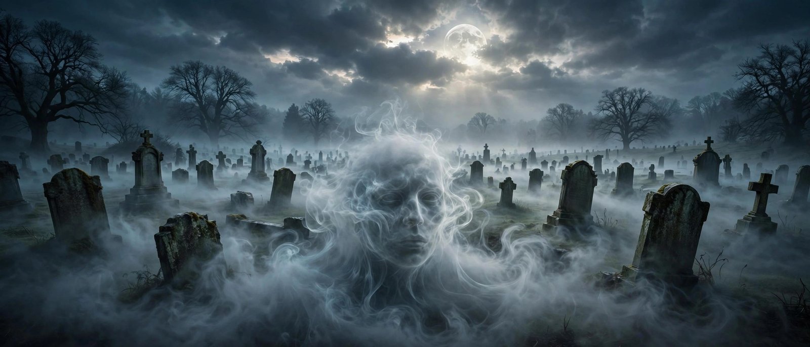 Face in the Mist — spooky ghost Halloween wallpaper 2026