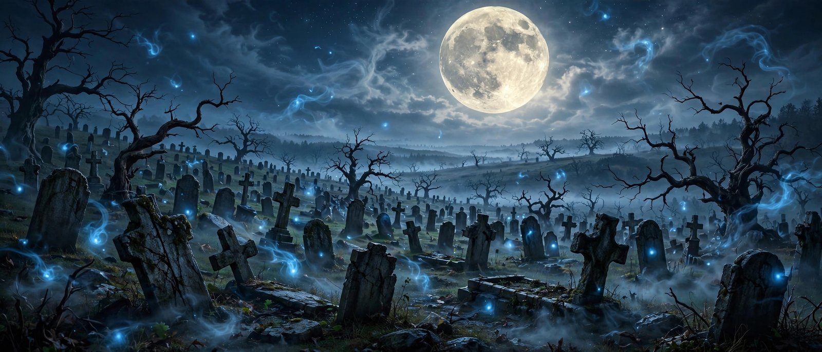 Wisps and Moonlight — spooky ghost Halloween wallpaper 2026